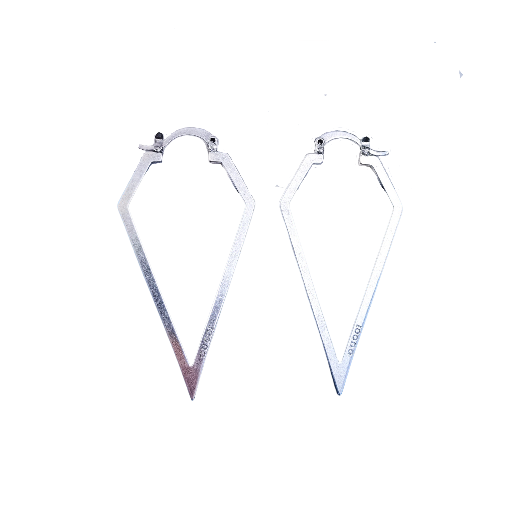 GGE071 GG geometry Hoop earring in Matte silver - ccjewelryacc