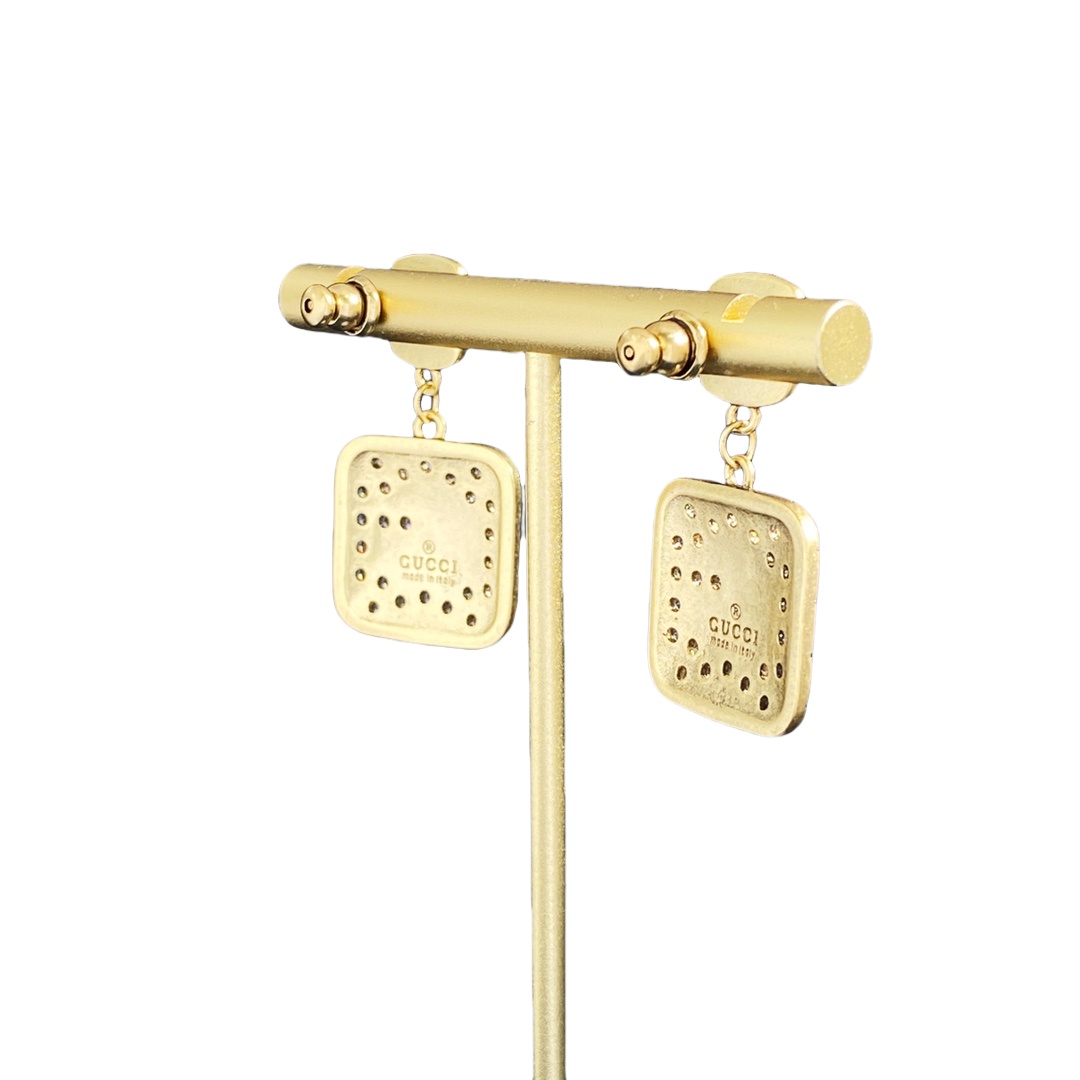 GGE082 Vintage crystal GG drop earring - ccjewelryacc