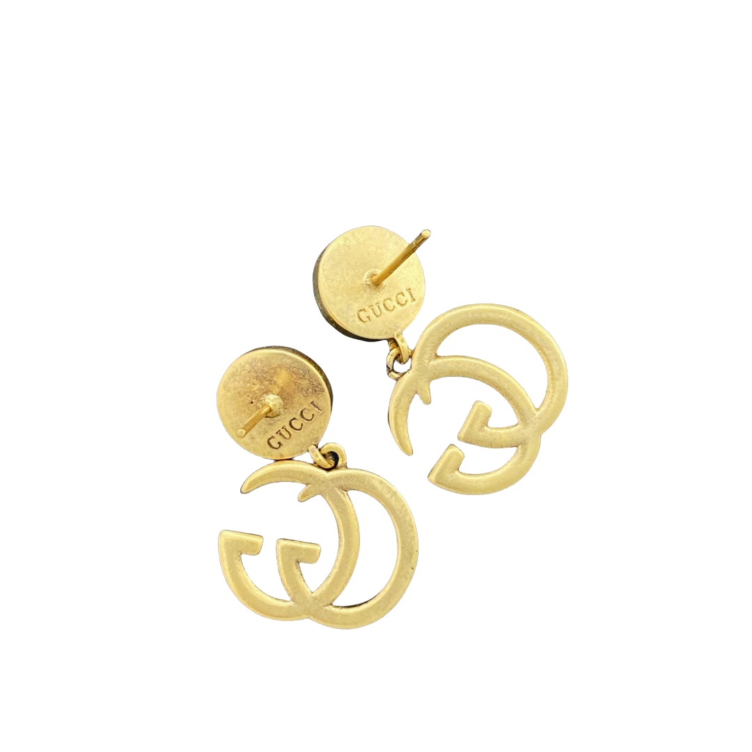 GGE072 GG interlocking double G logo Drop earring - ccjewelryacc