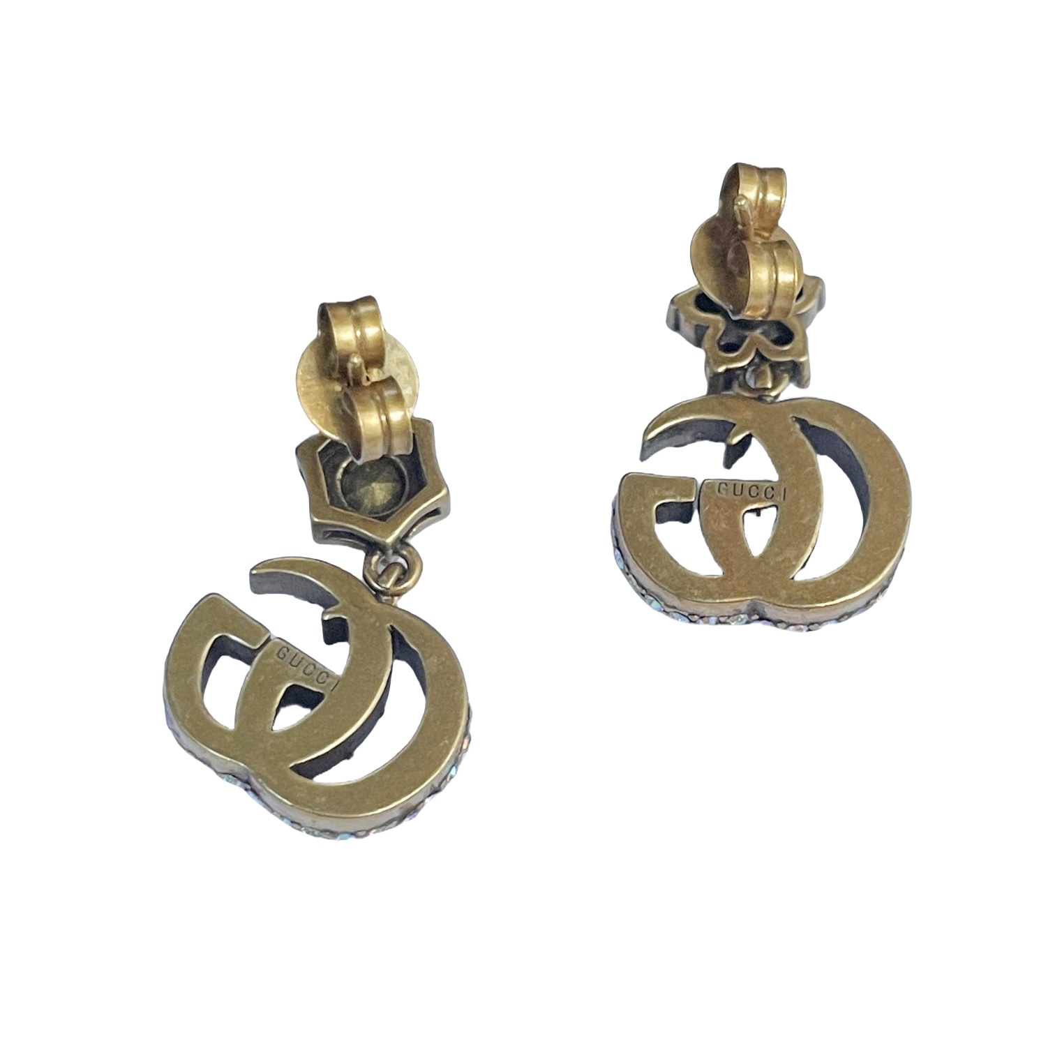 GGE053 Colorful  crystal GG Drop earrings - ccjewelryacc