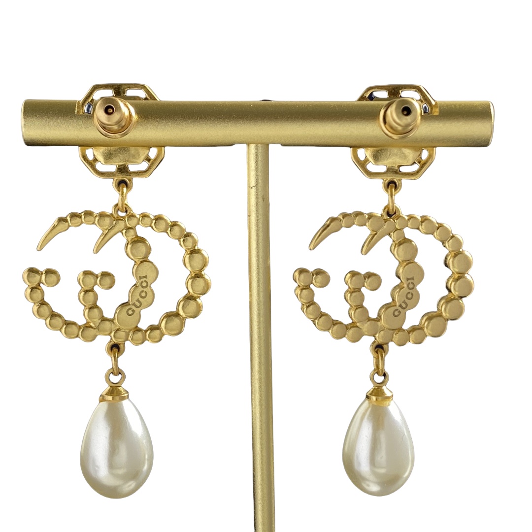 GGE074 GG Pearl drop earring - ccjewelryacc