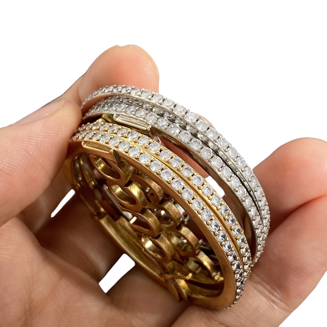 GGE055 GG Hoop earrings in metal and crystal - ccjewelryacc