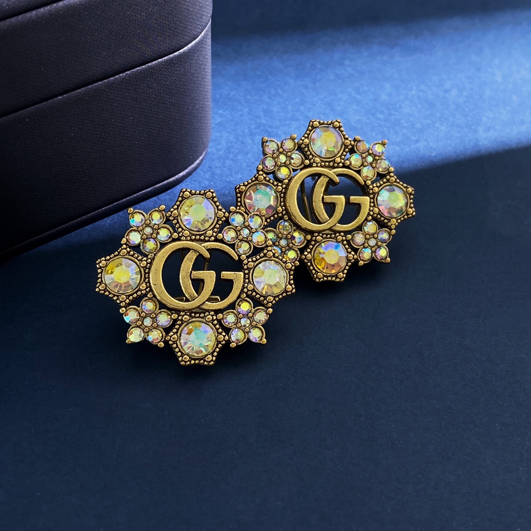 GGE059 GG color gem earring clip - ccjewelryacc