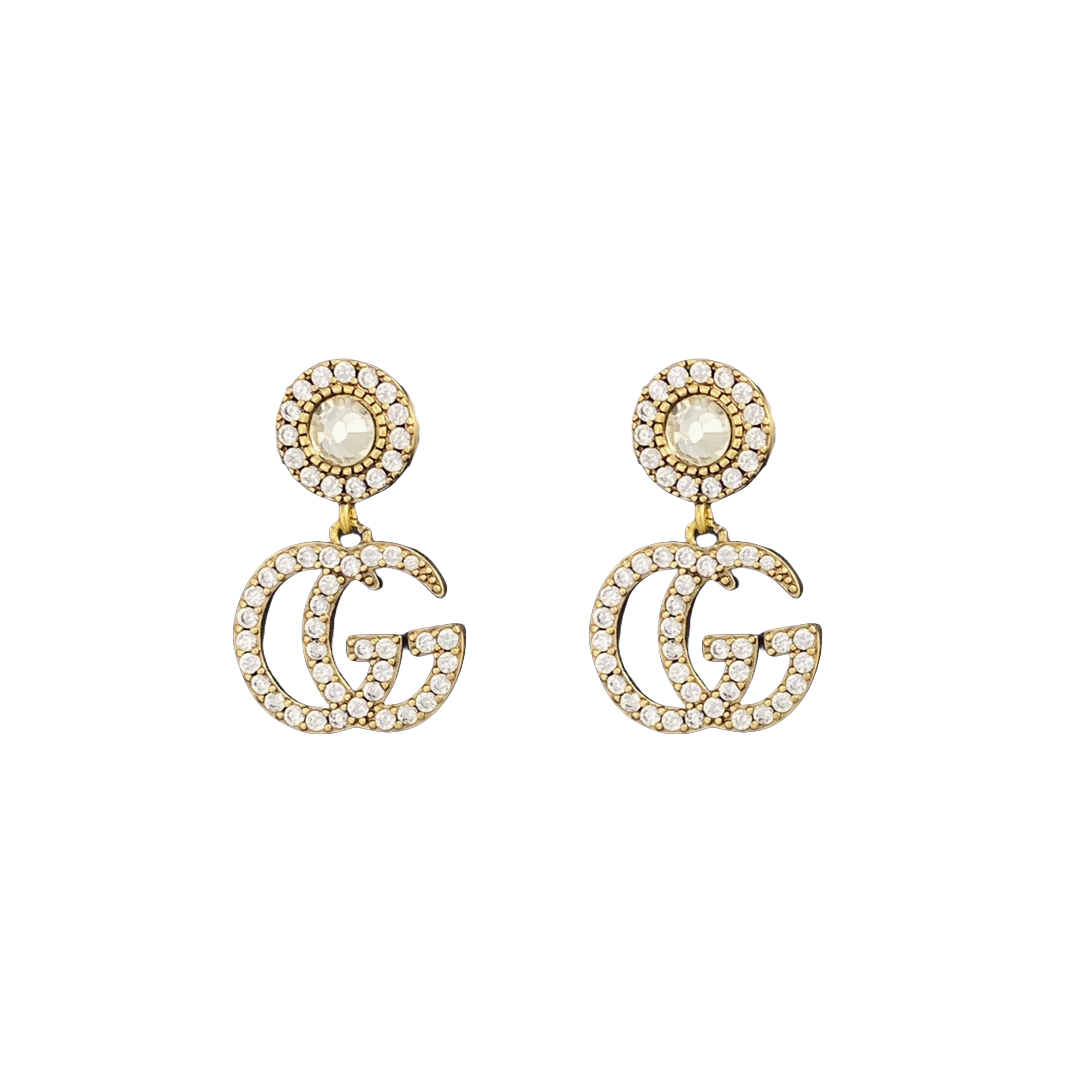 GGE072 GG interlocking double G logo Drop earring - ccjewelryacc