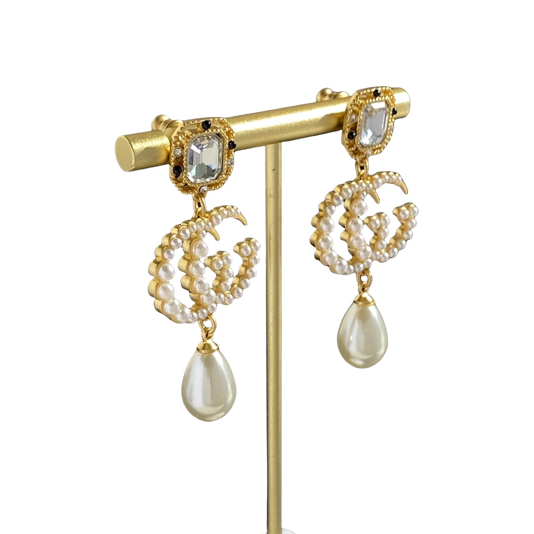 GGE074 GG Pearl drop earring - ccjewelryacc