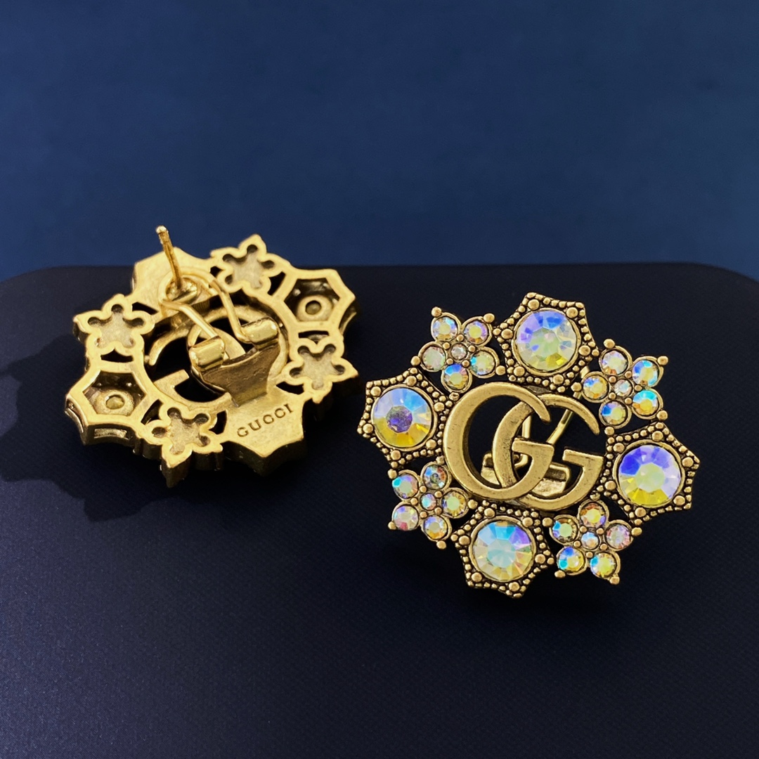 GGE059 GG color gem earring clip - ccjewelryacc