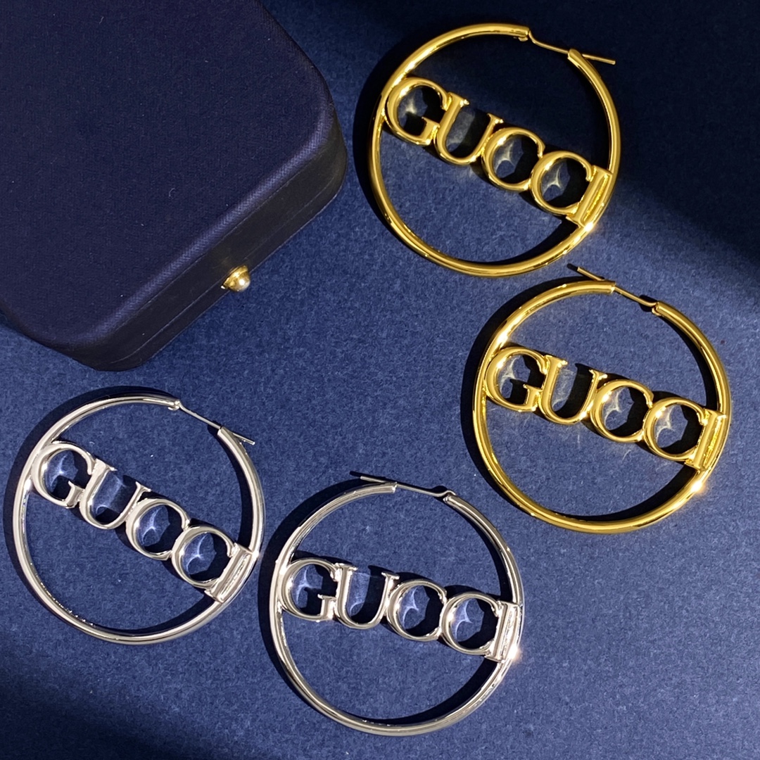 GGE109 GG Hoops earring with gold finish - ccjewelryacc