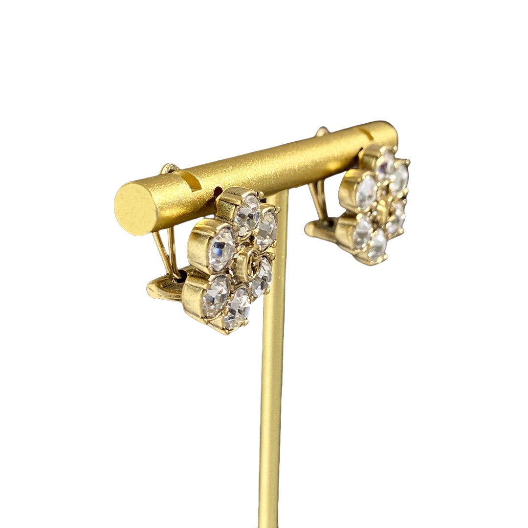 GGE105 GG 6 diamond flower earring clip - ccjewelryacc