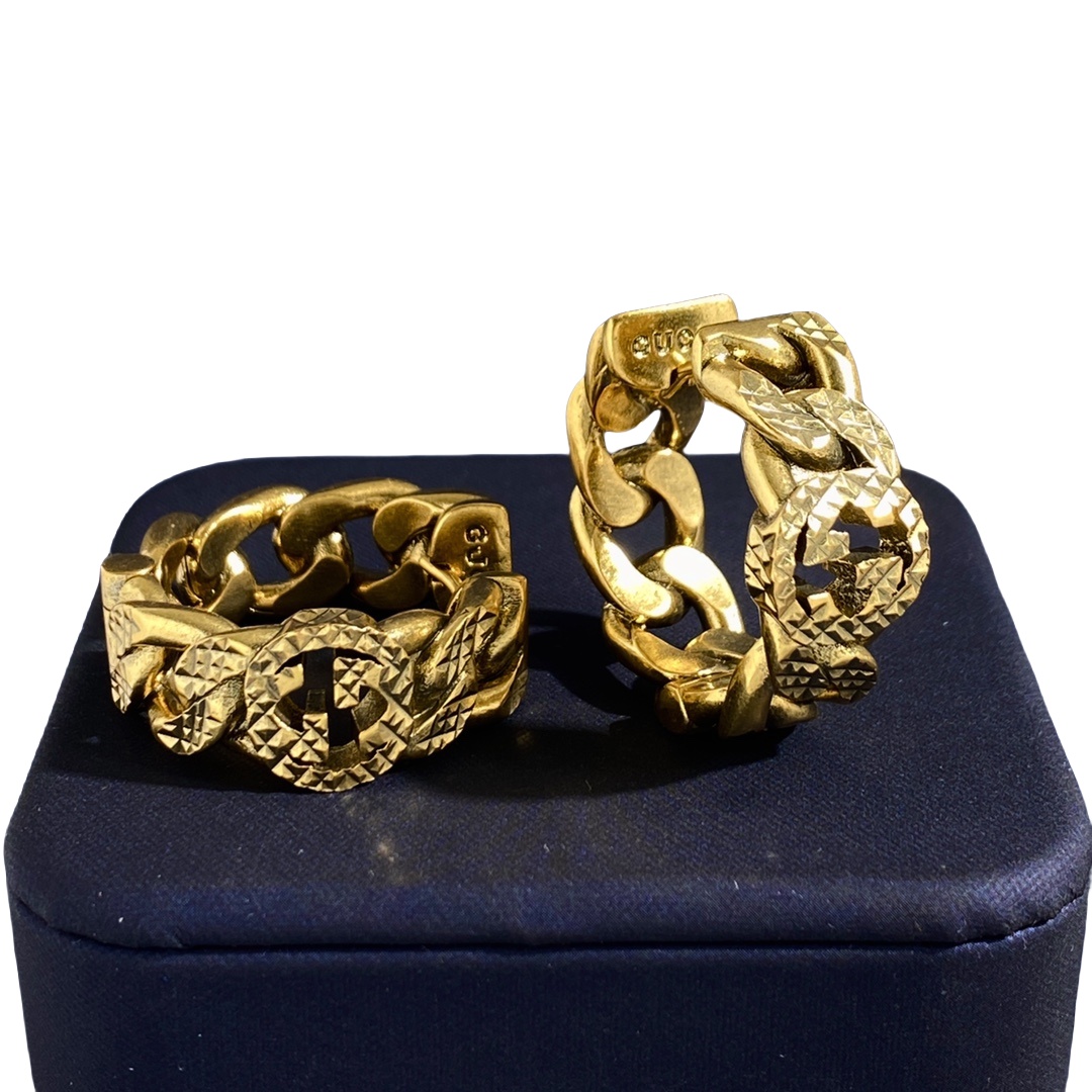 GGE103 GG Gold Colored Braided Mini Hoops - ccjewelryacc