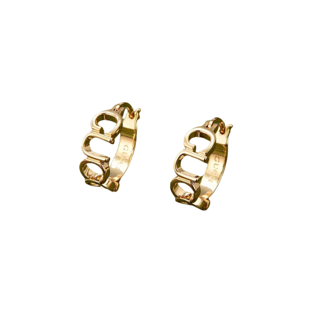 GGE097 GG letter hoop earrings - ccjewelryacc
