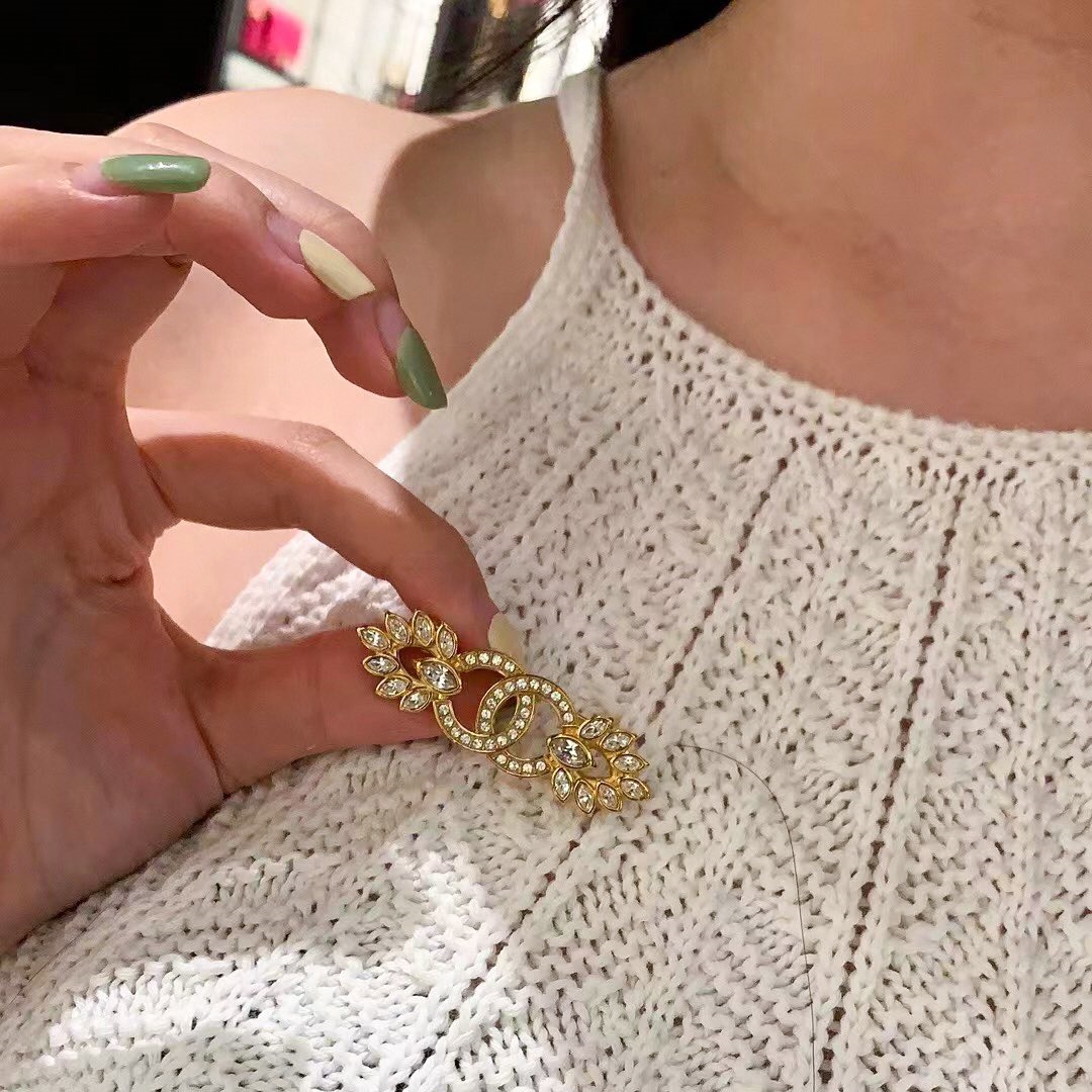 BCB072 CC wheat brooches in metal and crystal - ccjewelryacc