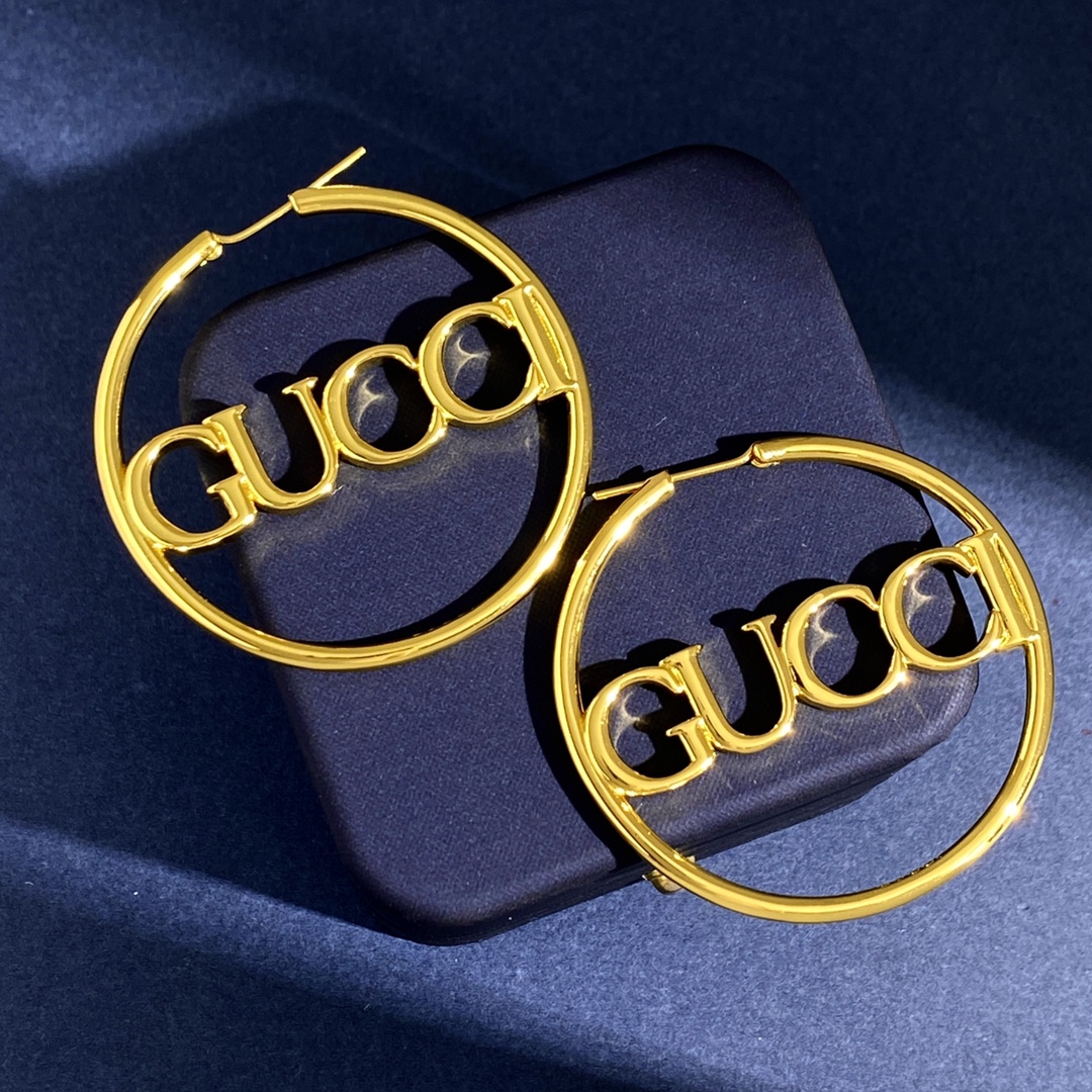 GGE109 GG Hoops earring with gold finish - ccjewelryacc