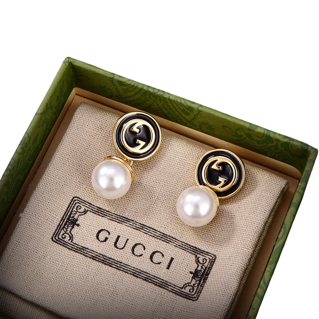 GGE033 GG pearl drop earring - ccjewelryacc