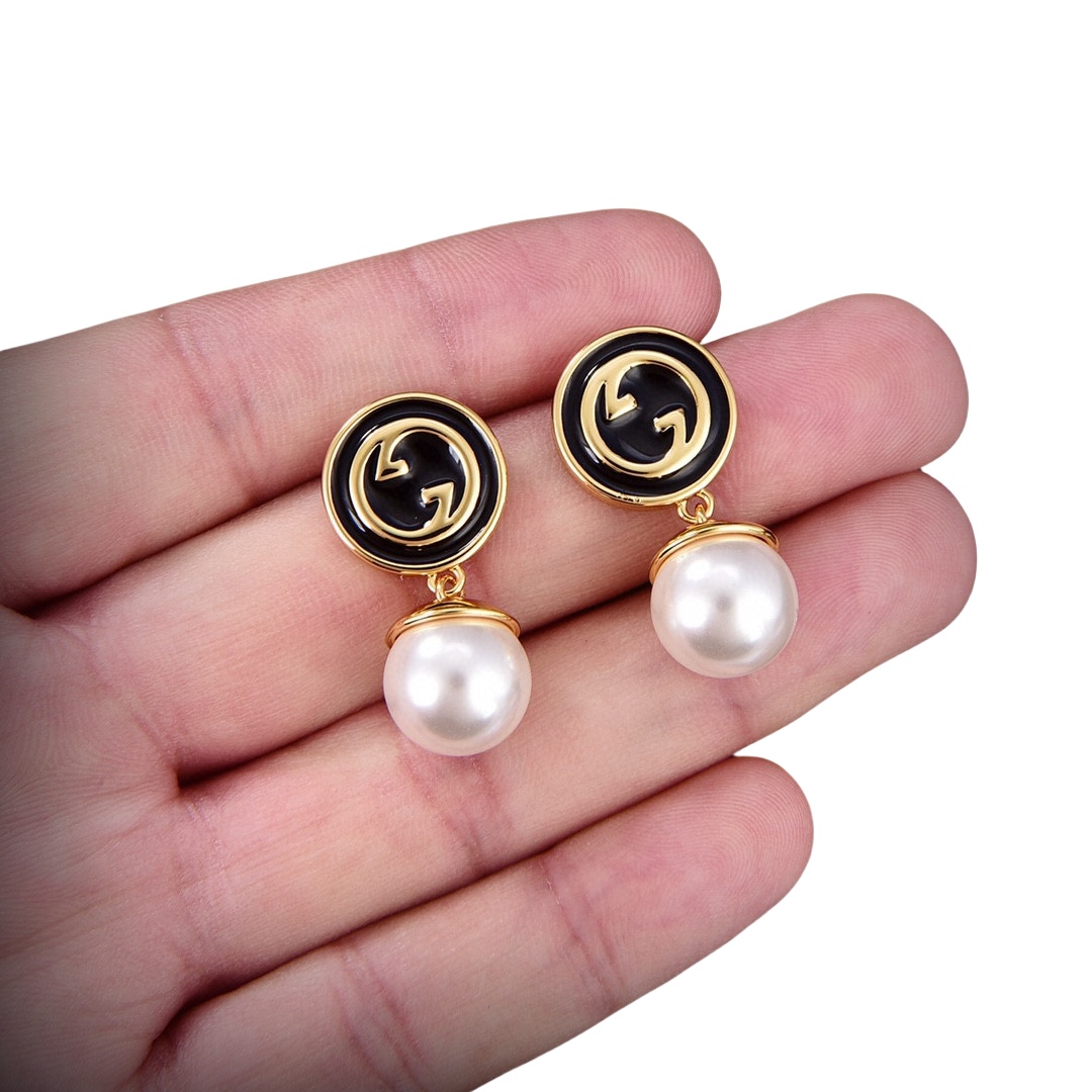 GGE033 GG pearl drop earring - ccjewelryacc