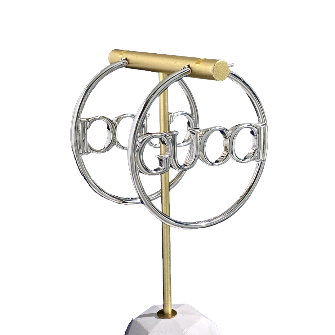 GGE109 GG Hoops earring with gold finish - ccjewelryacc