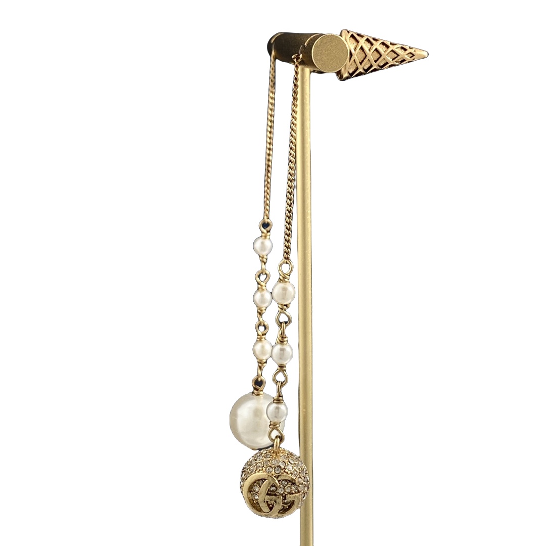 GGE098 A/B style GG ice cream and pearl fringe earring - ccjewelryacc