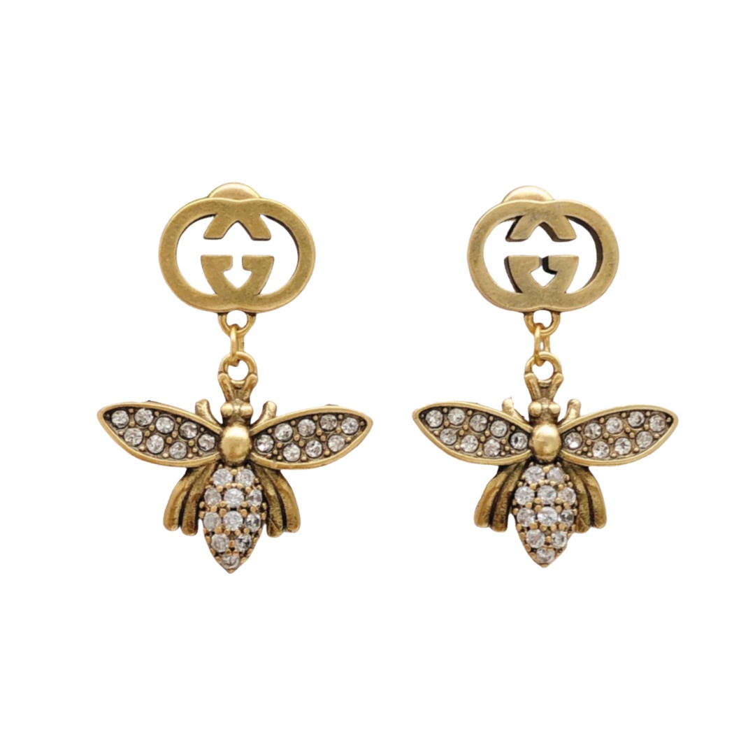 GGE131 Vintage GG bee drop earring - ccjewelryacc