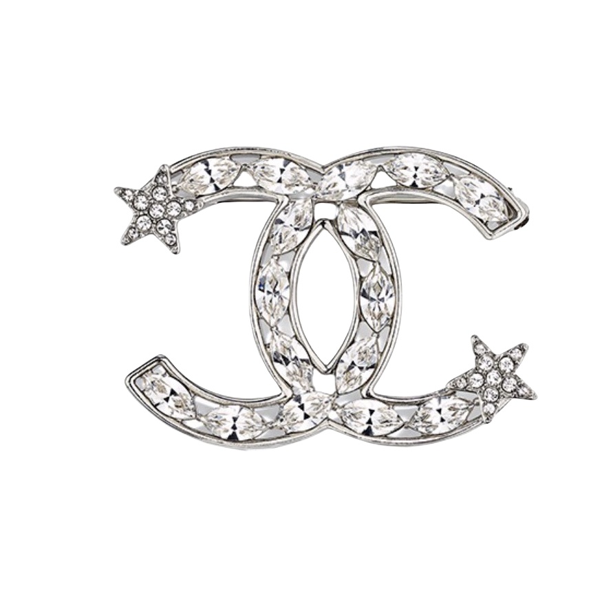 BCB079 Crystal Star and Lemon diamond CC Logo brooch Pin - ccfashionjewelry