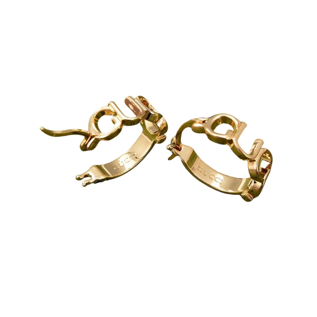 GGE097 GG letter hoop earrings - ccjewelryacc