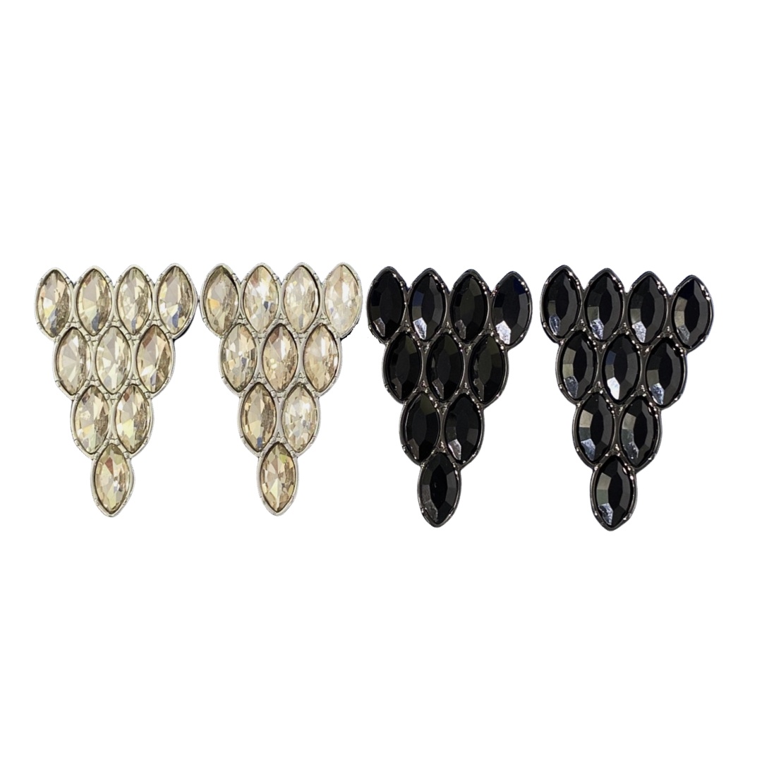 GGE086 GG Zircon rhinestones Inverted triangle stud earring - ccfashionjewelry