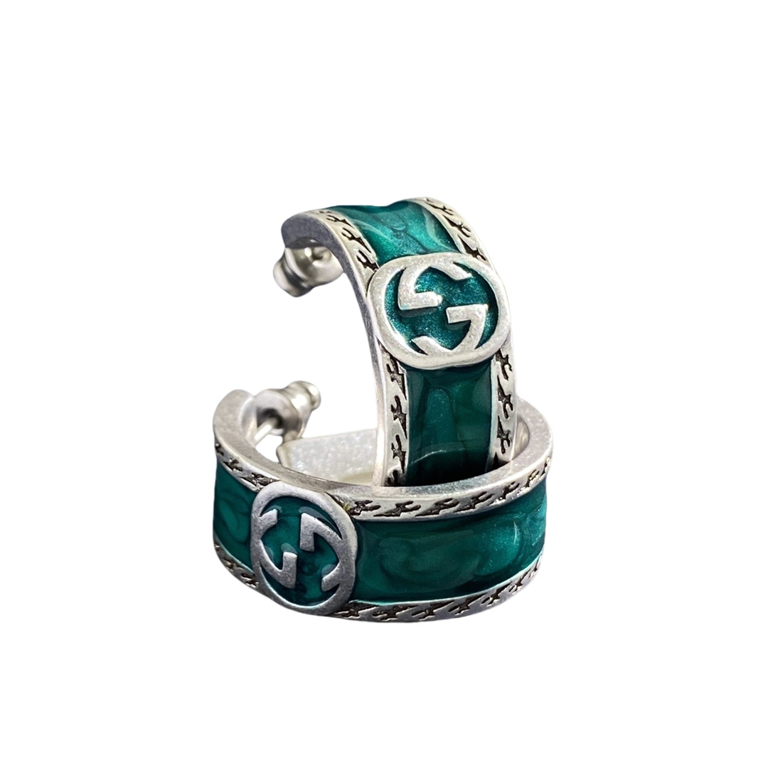 GGE090 Vintage enamel GG hook earring - ccjewelryacc