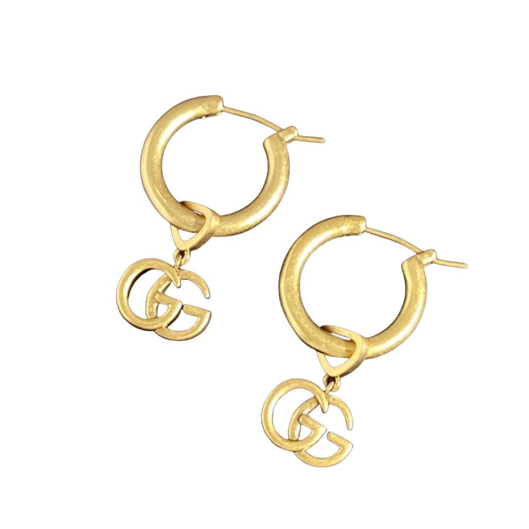 GGE022 GG Logo drop earring in metal - ccjewelryacc