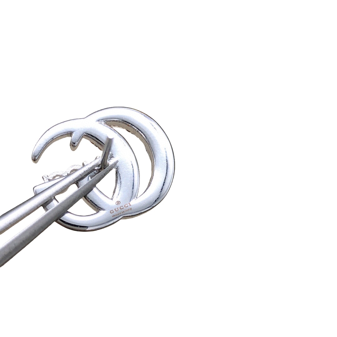 GGE134 Full crystal GG logo stud earring - ccjewelryacc