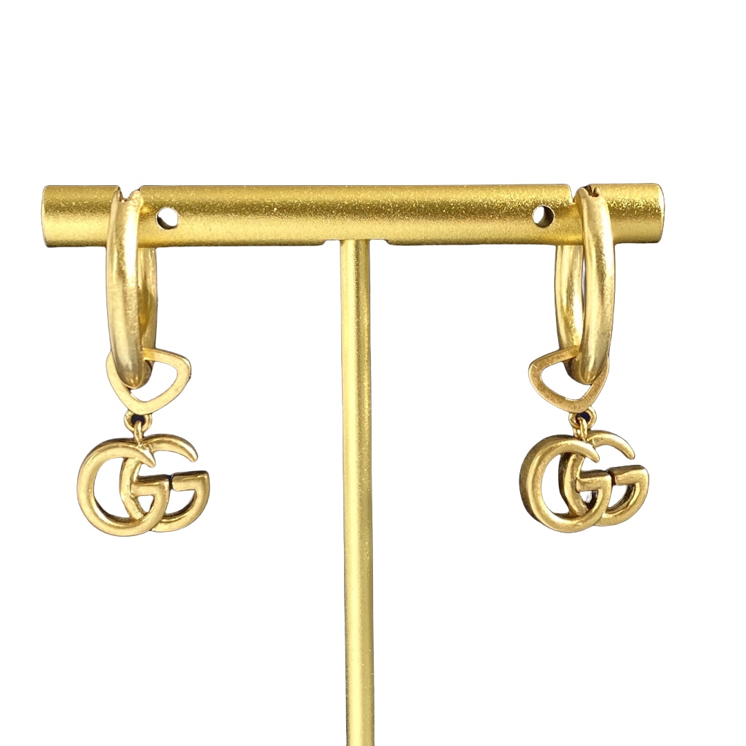 GGE022 GG Logo drop earring in metal - ccjewelryacc