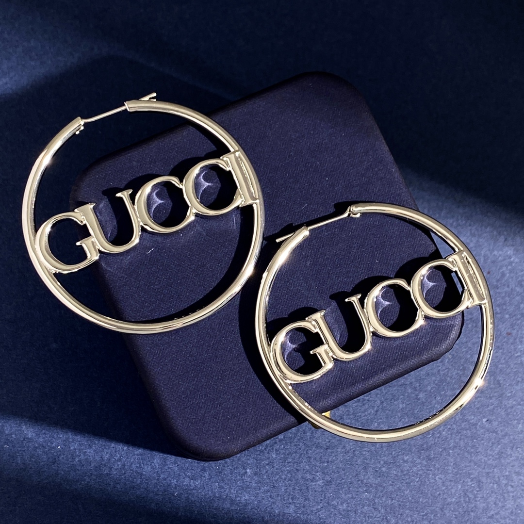 GGE109 GG Hoops earring with gold finish - ccjewelryacc
