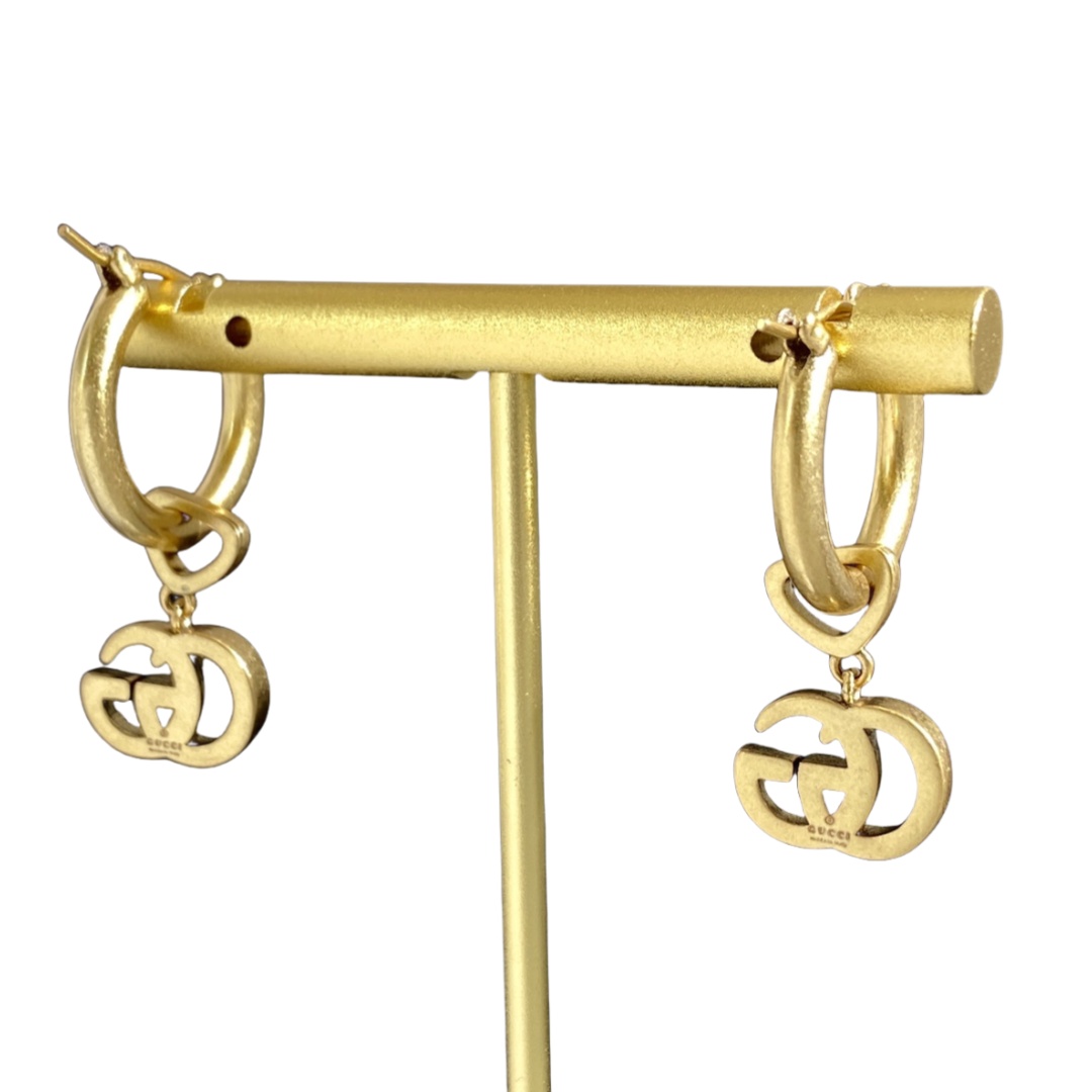 GGE022 GG Logo drop earring in metal - ccjewelryacc