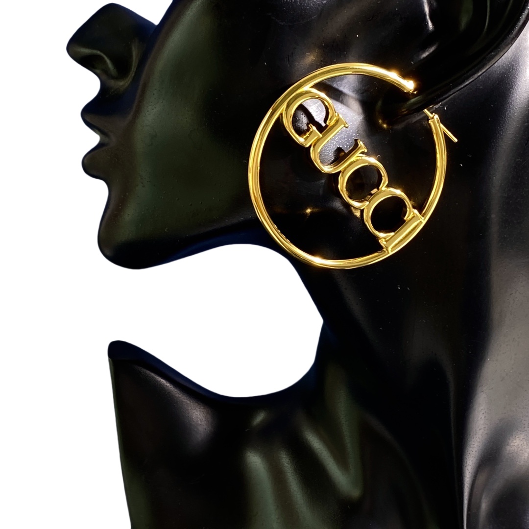 GGE109 GG Hoops earring with gold finish - ccjewelryacc