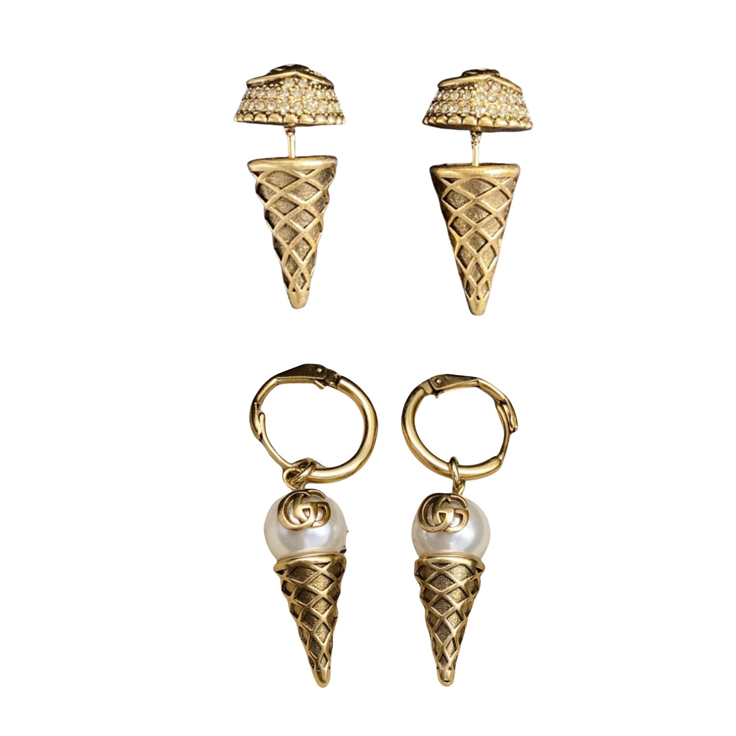 GGE045 GG ice cream cone earrings - ccjewelryacc