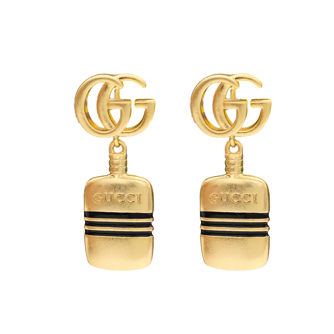 GGE113 Vintage Gold GG drop earring - ccjewelryacc