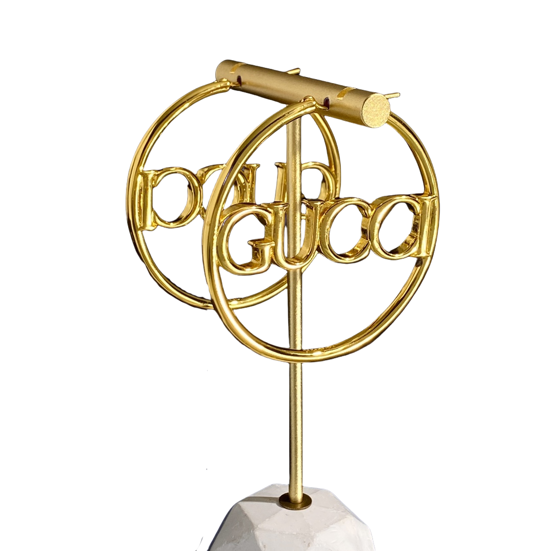 GGE109 GG Hoops earring with gold finish - ccjewelryacc