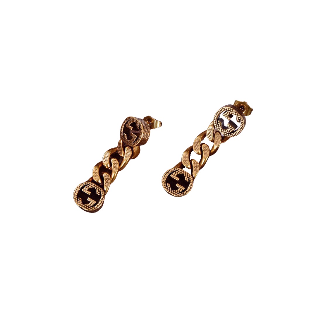 GGE081 Interlocking Double G drop earrings - ccjewelryacc
