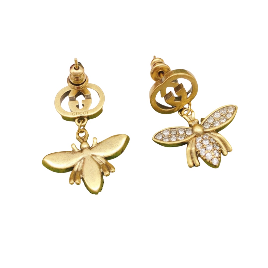 GGE131 Vintage GG bee drop earring - ccjewelryacc