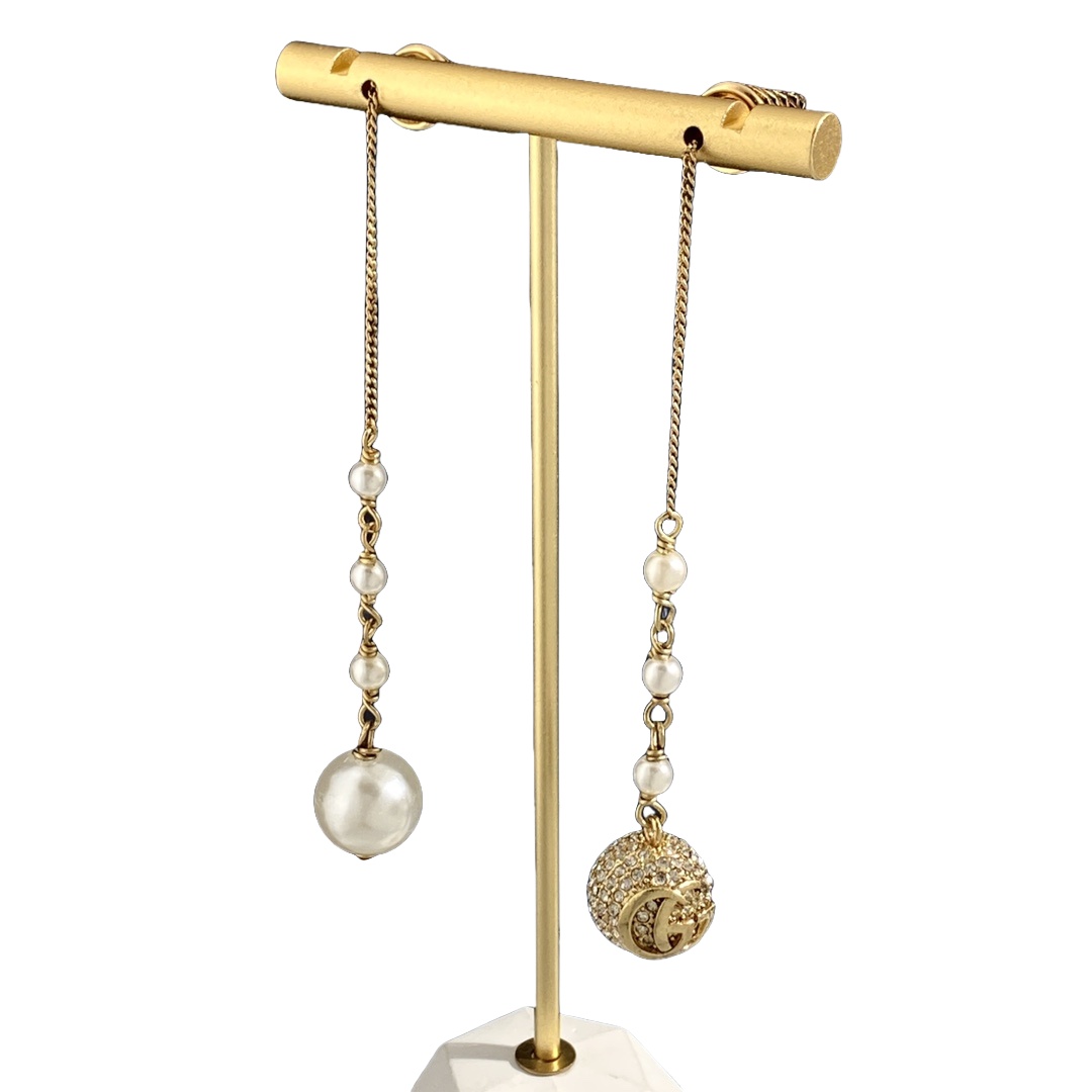 GGE098 A/B style GG ice cream and pearl fringe earring - ccjewelryacc