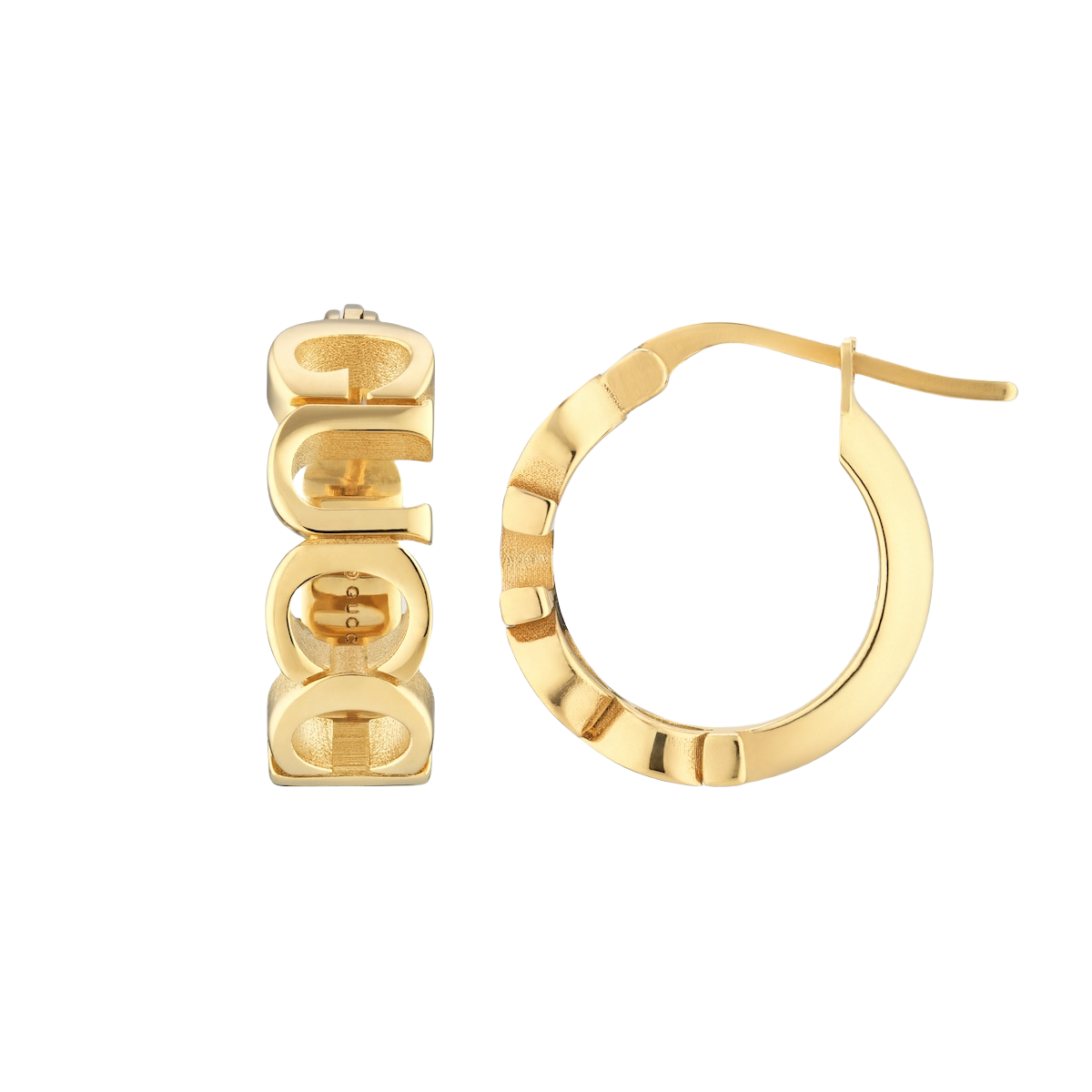 GGE097 GG letter hoop earrings - ccjewelryacc