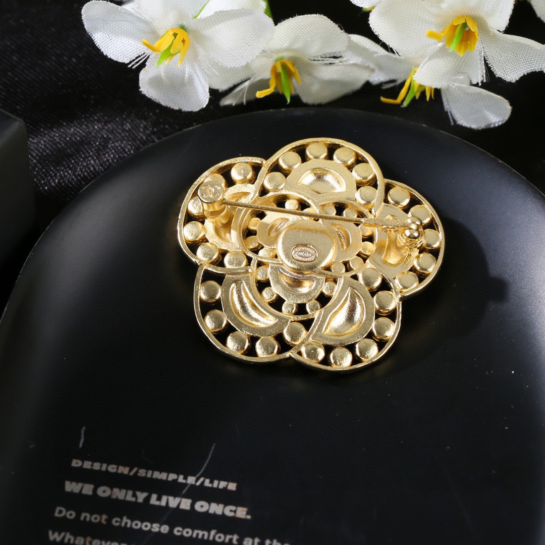 BCB408 CC camellia brooch - ccjewelryacc