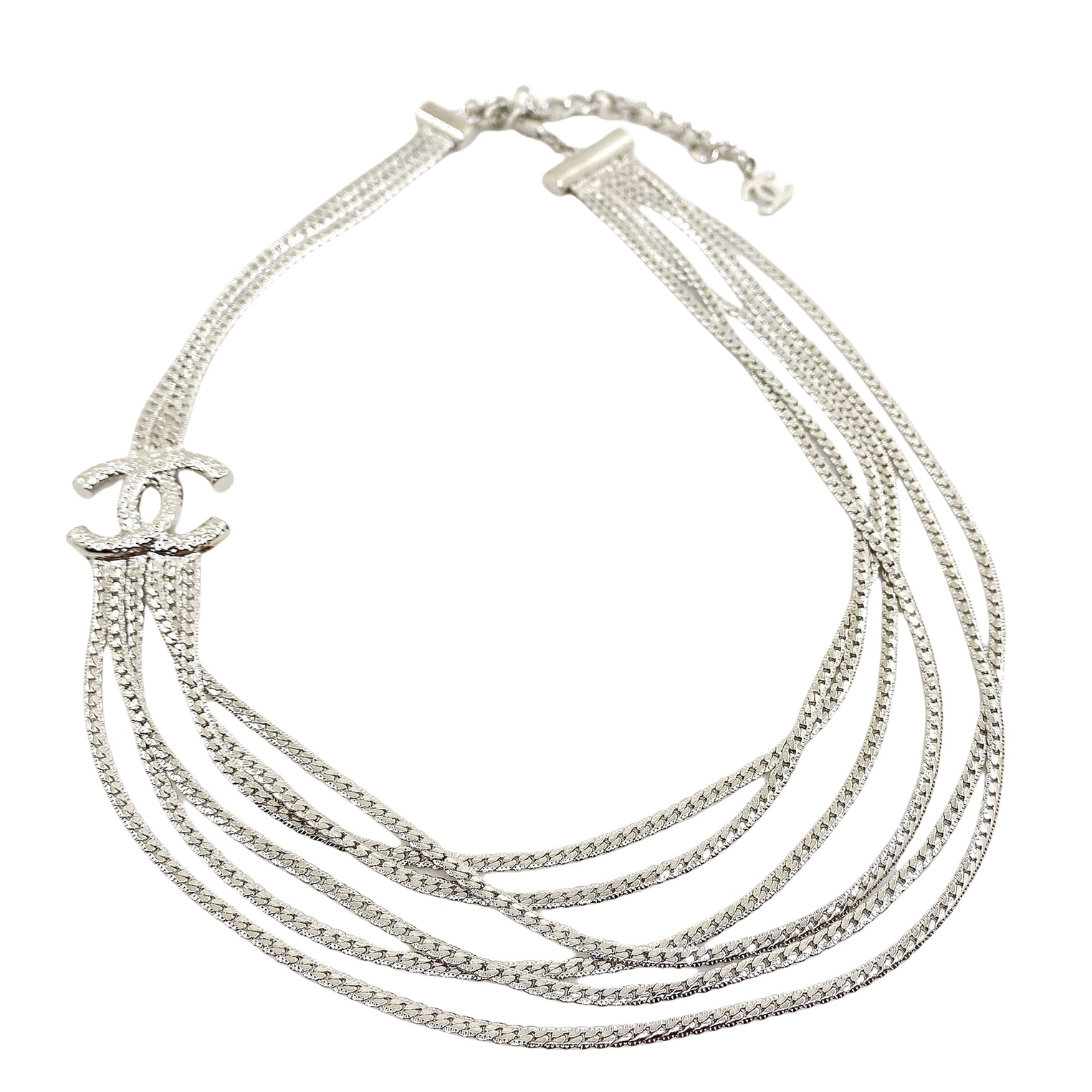 CCN561 Metal multilayer snake chain with  CC logo necklace - ccjewelryacc