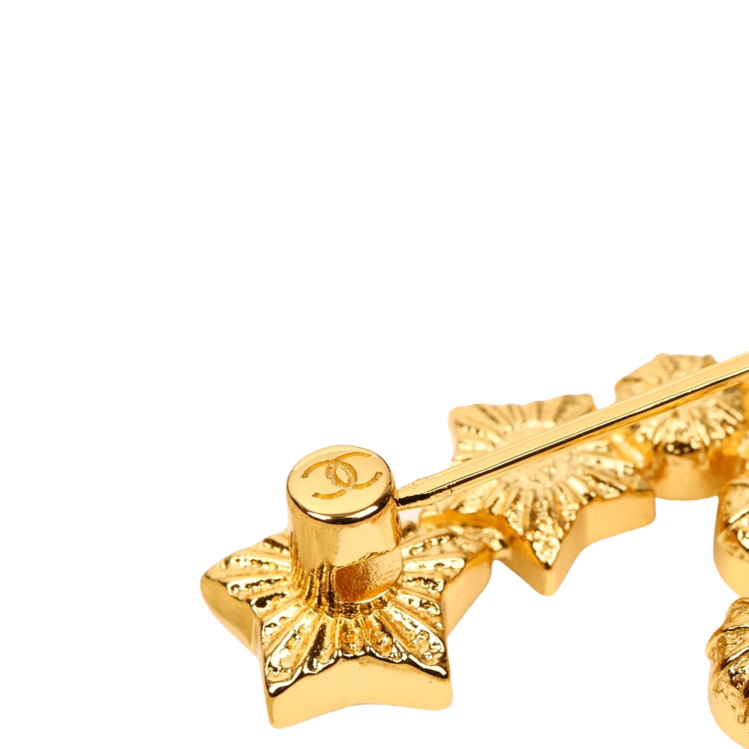 BCB233 24C stars CC brooch - ccjewelryacc