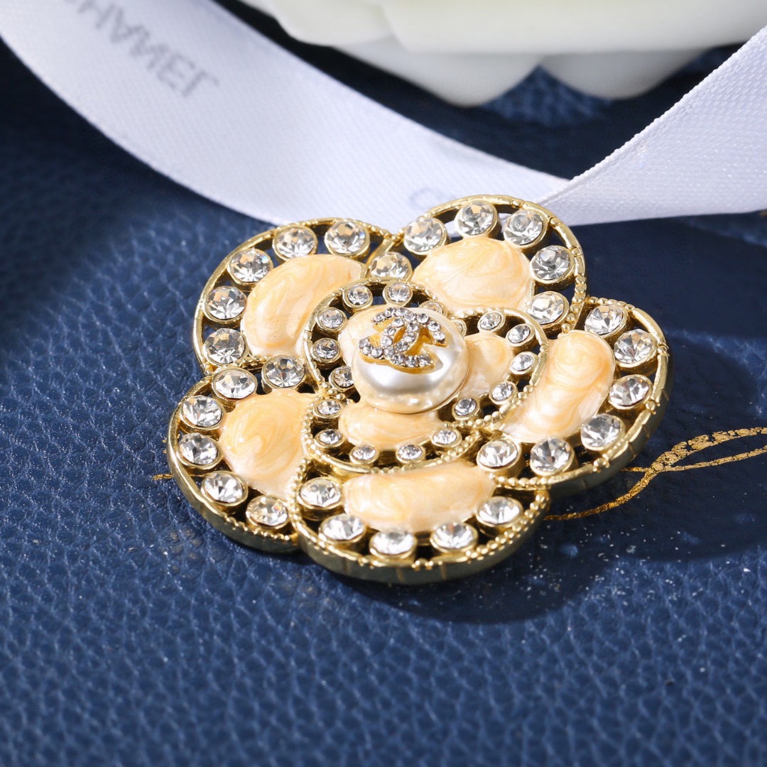BCB408 CC camellia brooch - ccjewelryacc