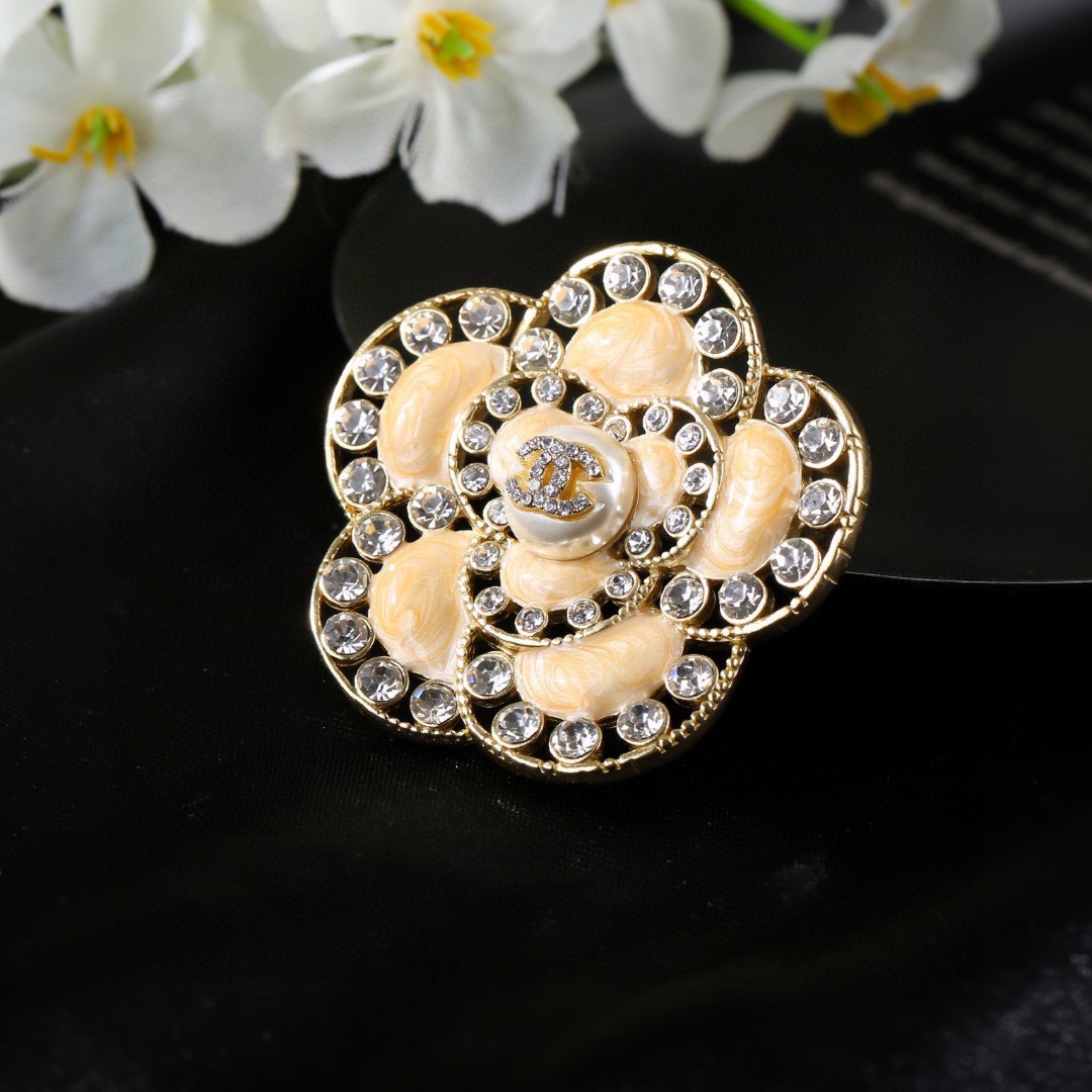 BCB408 CC camellia brooch - ccjewelryacc