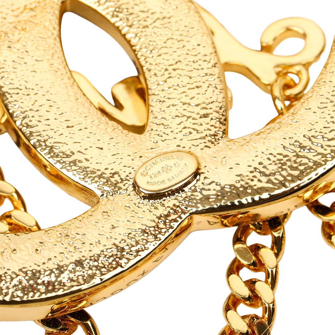 BCB228 Sparkling Stars and chain CC logo brooch - ccjewelryacc