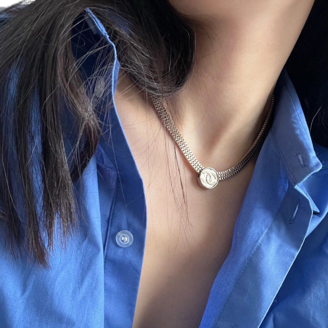 CCN162 Metal CC Choker necklace - ccjewelryacc