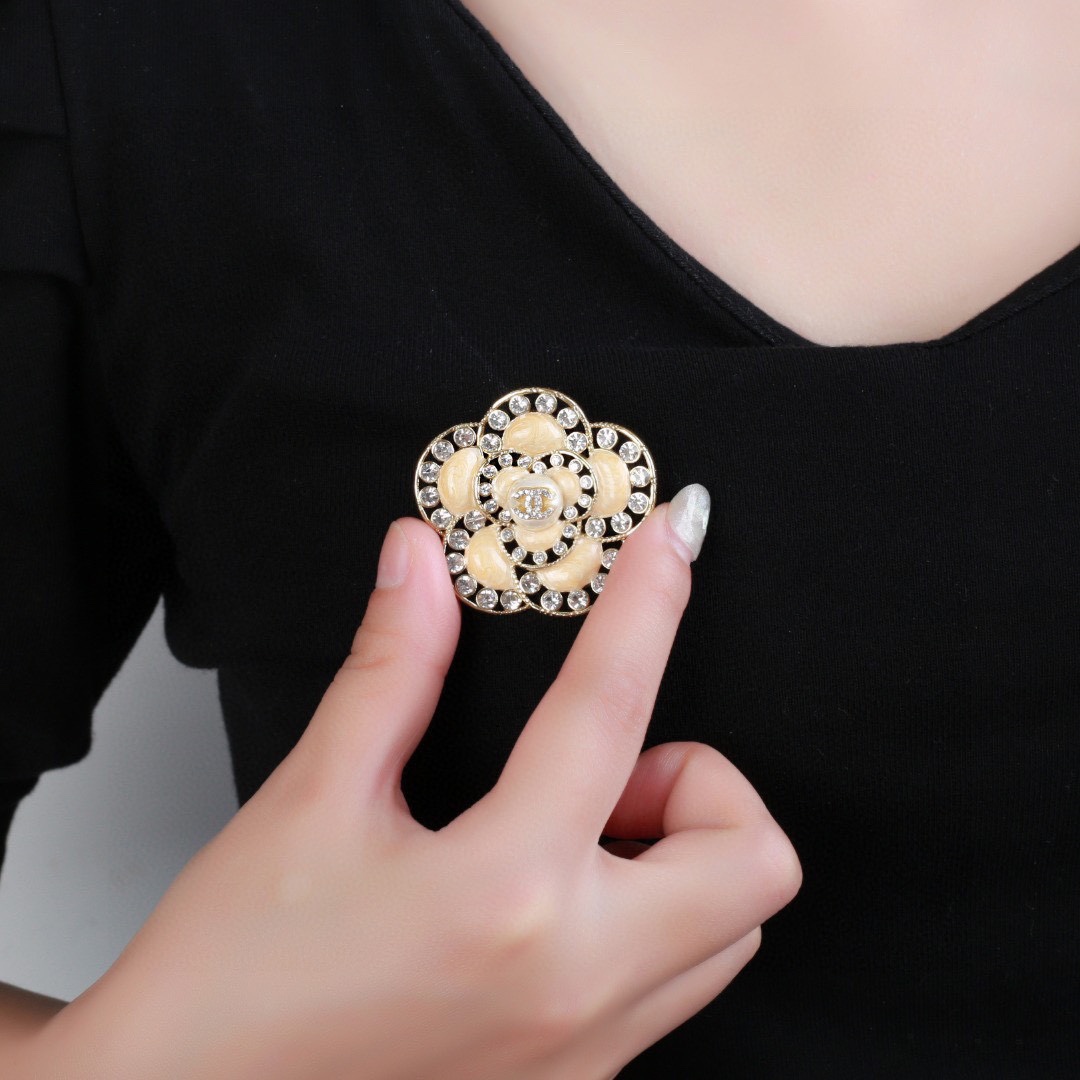 BCB408 CC camellia brooch - ccjewelryacc