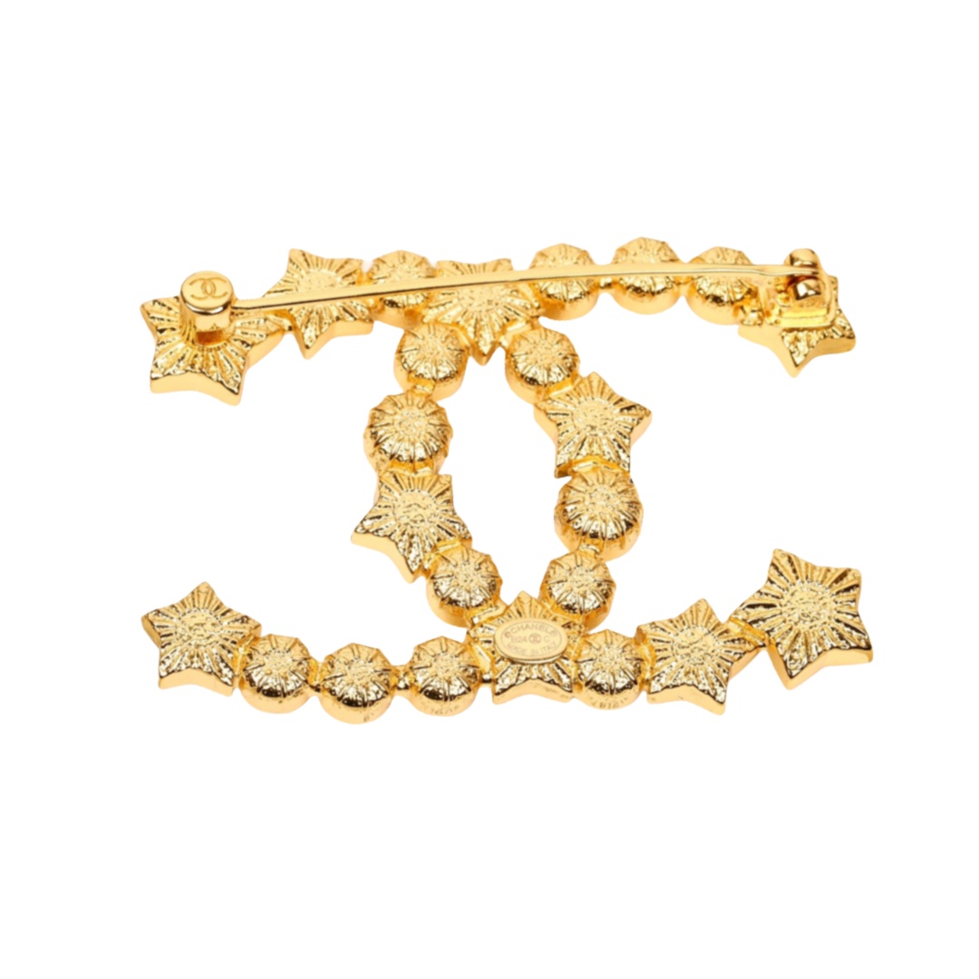 BCB233 24C stars CC brooch - ccjewelryacc