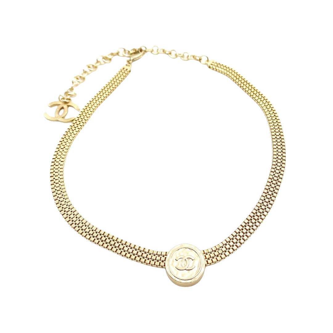 CCN162 Metal CC Choker necklace - ccjewelryacc