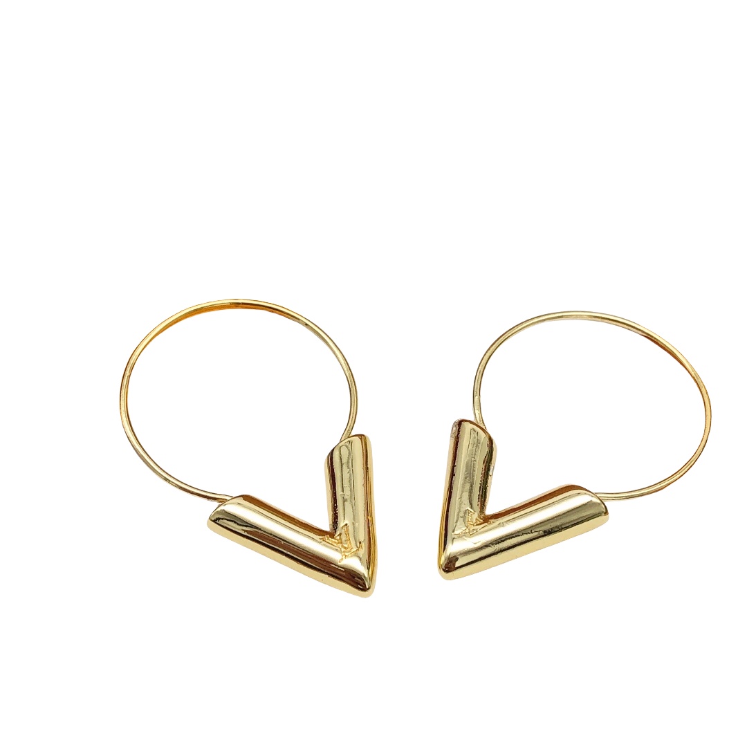 LVE002 V logo hoop earrings - ccjewelryacc