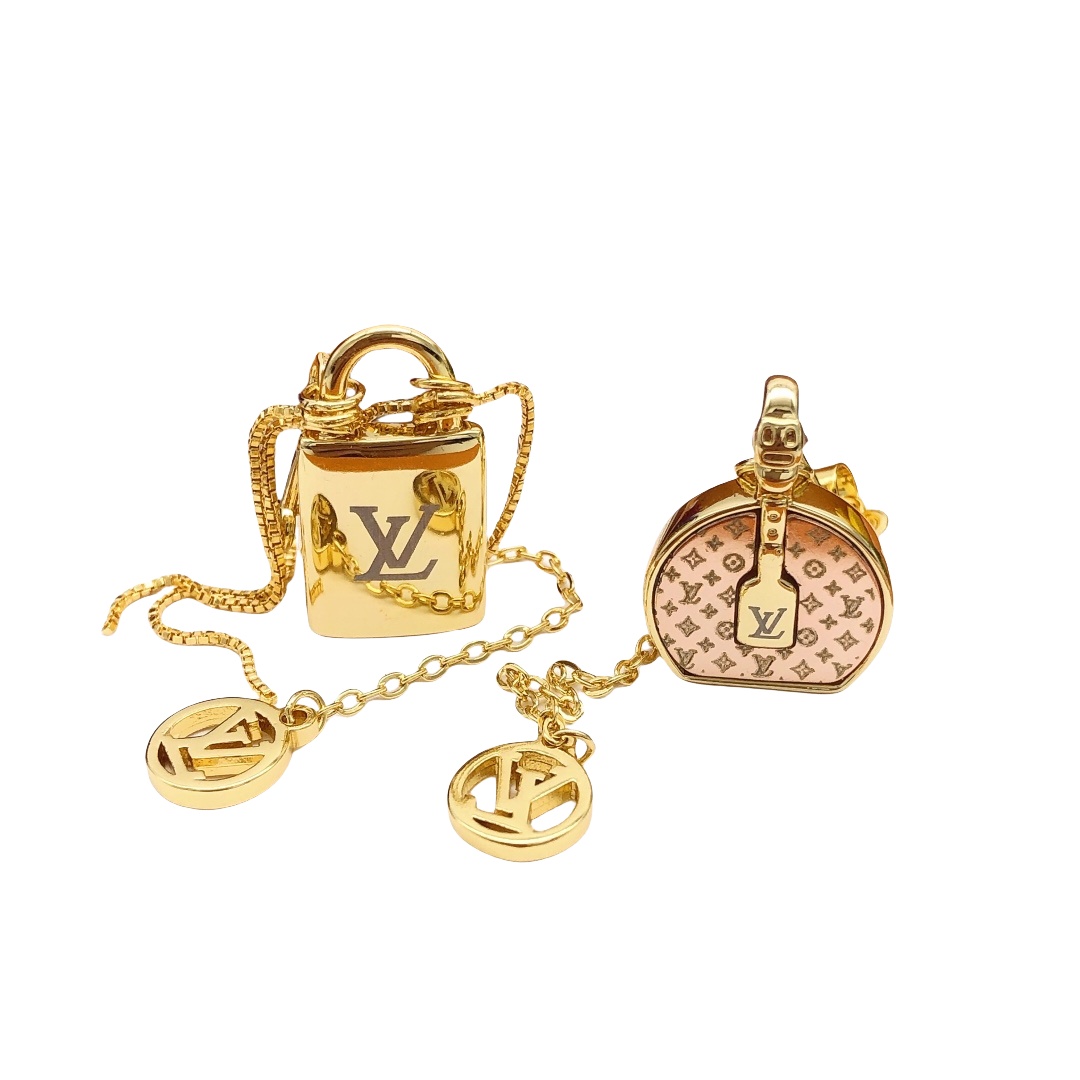LVE082 Metal vl logo bag tassels earring - ccjewelryacc
